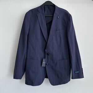 Peter Millar Blazer 44 Navy Crown Crafted Seersucker Sport Coat Jacket Unstructu